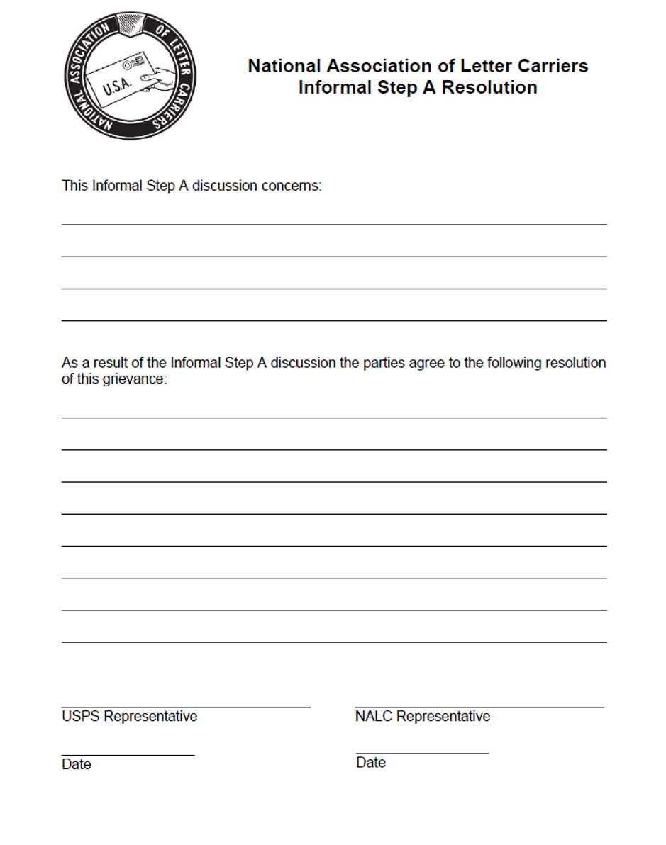 Informal Step A Resolution